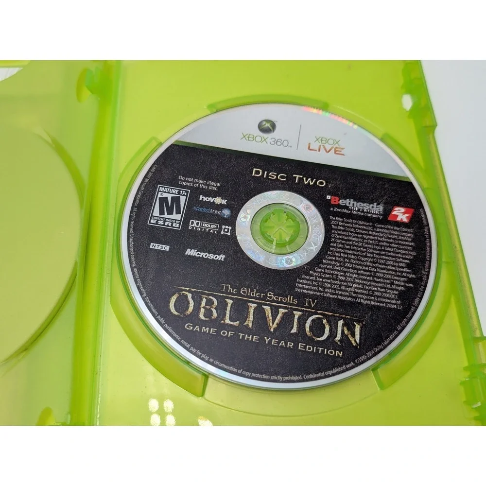 The Elder Scrolls 4 IV Oblivion - Game of the Year‎ (Xbox 360, 2007) Complete